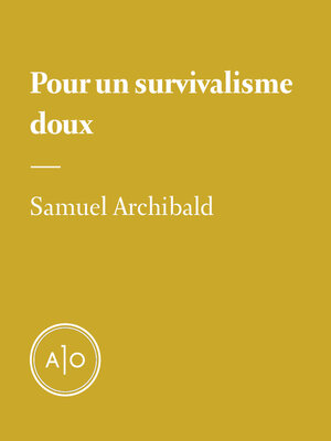 cover image of Pour un survivalisme doux